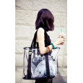 Women Summer Transparent Sugar Jelly Handbag Clear PVC Holographic Waterproof Beach Bag